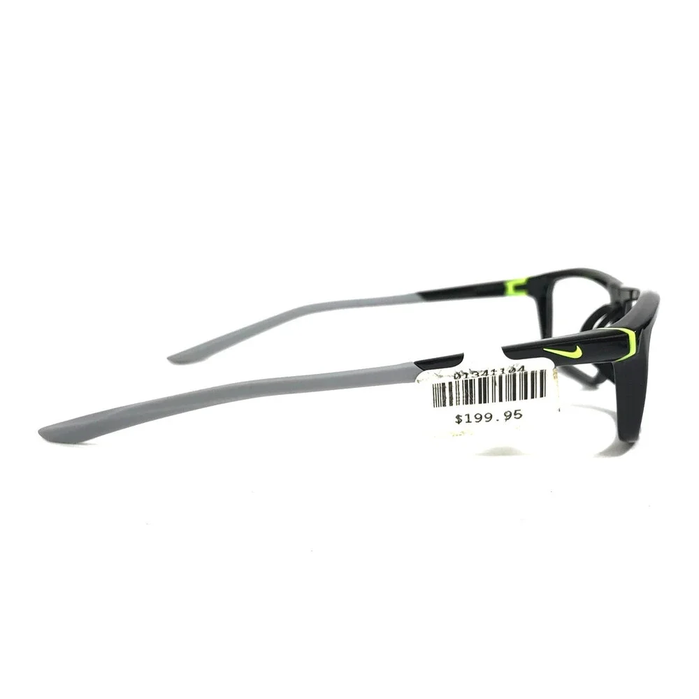 Nike Eyeglasses Frames 7083 UF 001 Black Gray Rectangle Full Rim 56-13-140